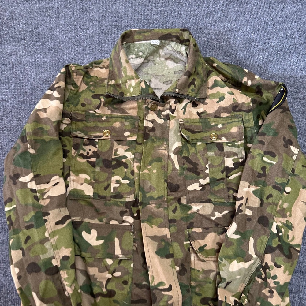 Unbranded Field Jacket Mens Size 170 Camo Multicam Utility Zip Front Cargo